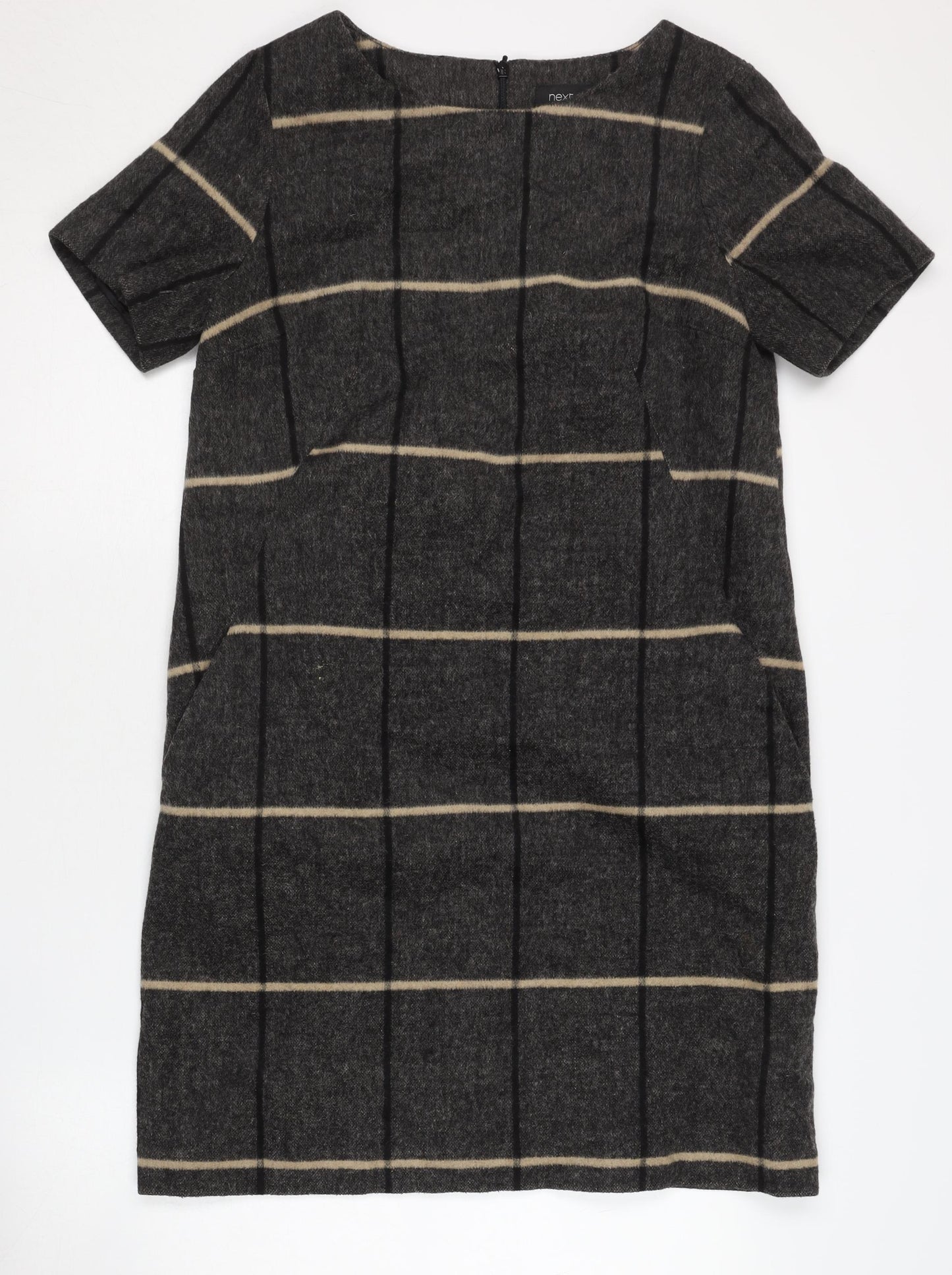 Next Women’s Black Sheath Dress - Size 10, Classic Check