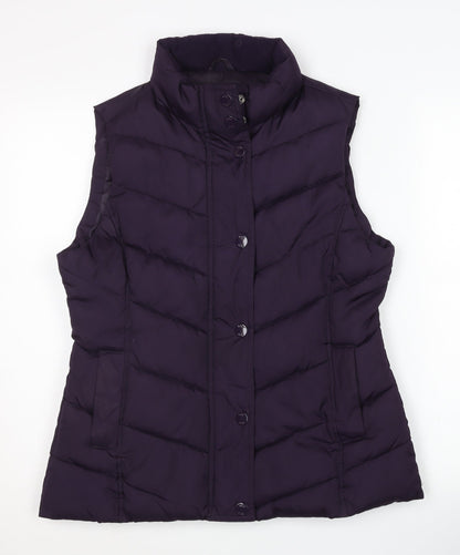 Gap Women's Purple Puffer Waistcoat, M, Button Closure