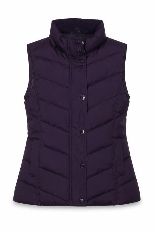 Gap Women's Purple Puffer Waistcoat, M, Button Closure