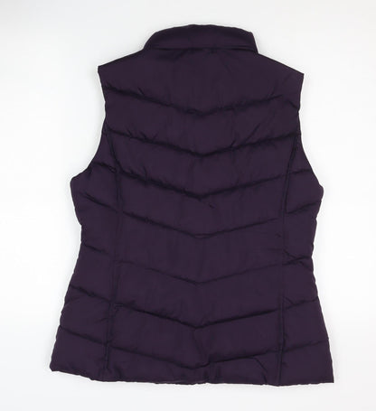 Gap Women's Purple Puffer Waistcoat, M, Button Closure