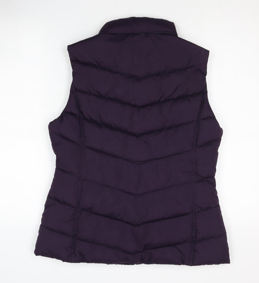 Gap Women's Purple Puffer Waistcoat, M, Button Closure