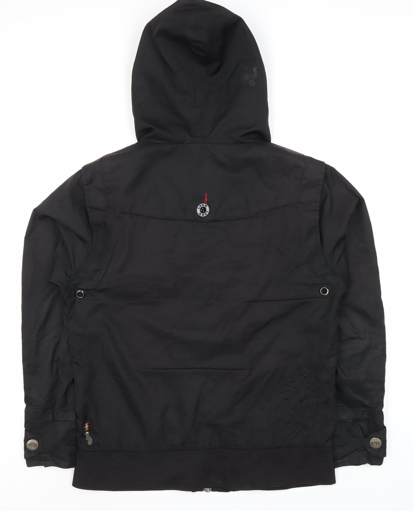 Mens UK Size M Luke Black Hooded Jacket