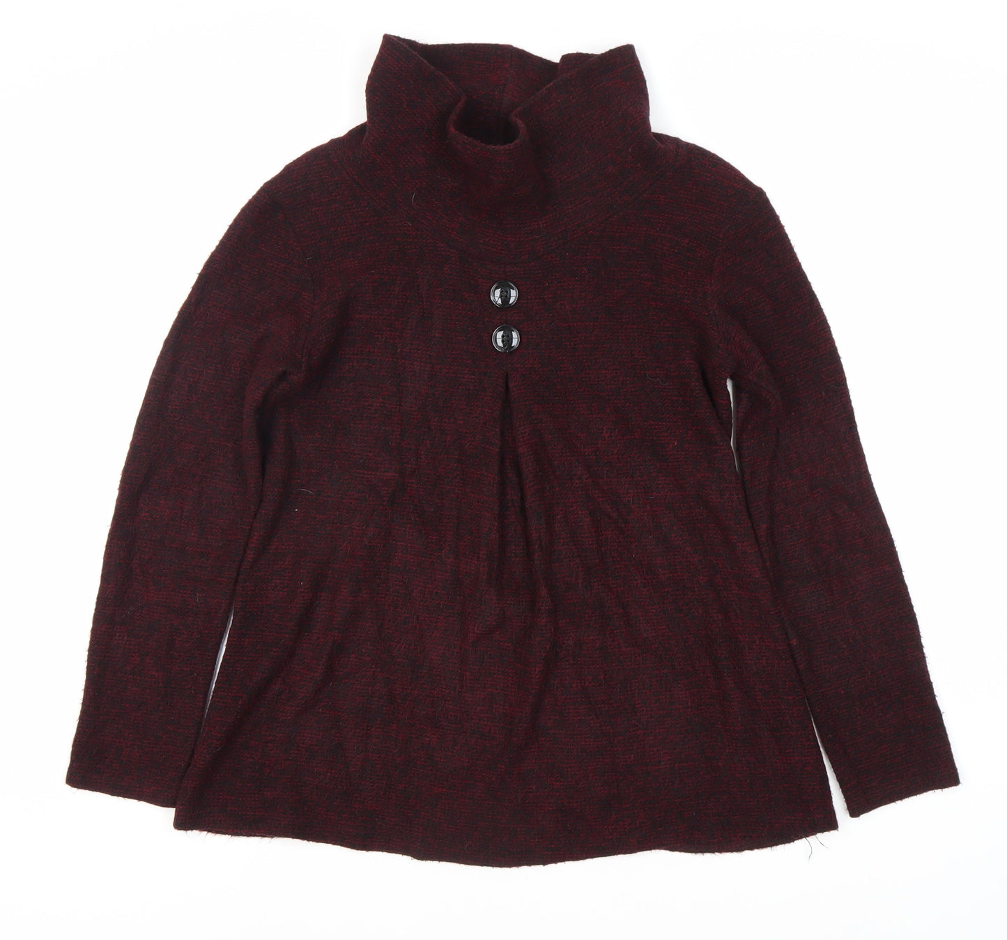 Luca Vanucci Women's Red High Neck Jumper - Size S