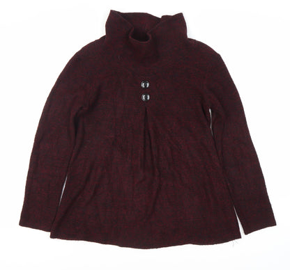 Luca Vanucci Women's Red High Neck Jumper - Size S