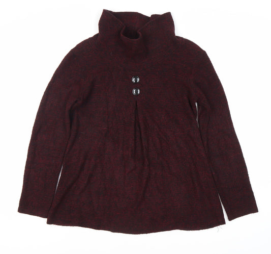 Luca Vanucci Women's Red High Neck Jumper - Size S