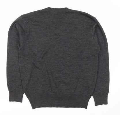 Gabicci Men's Grey V-Neck Pullover Jumper Size S