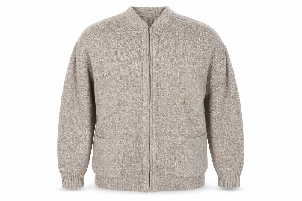 Mens UK Size 3XL Bellisimo Beige Full Zip Jumper