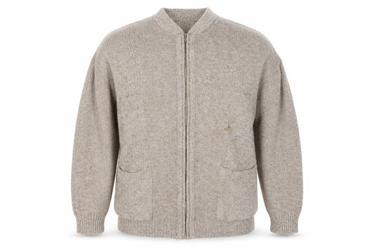 Mens UK Size 3XL Bellisimo Beige Full Zip Jumper