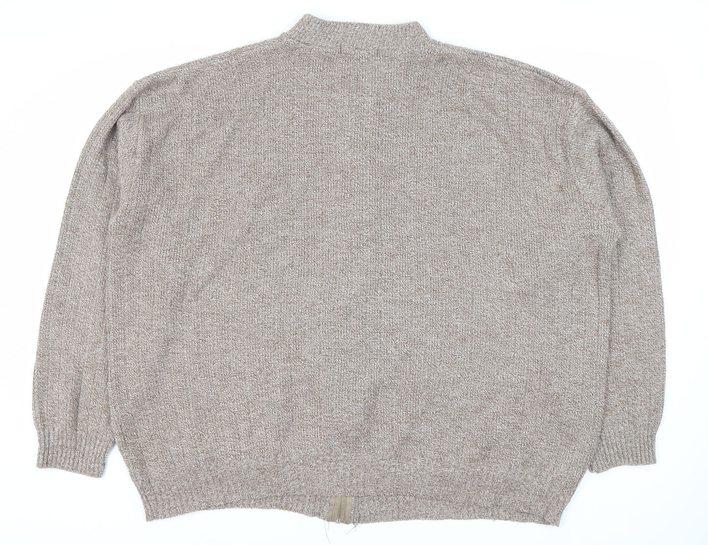 Bellisimo Men's Beige Full Zip Jumper 3XL