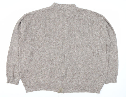 Bellisimo Men's Beige Full Zip Jumper 3XL