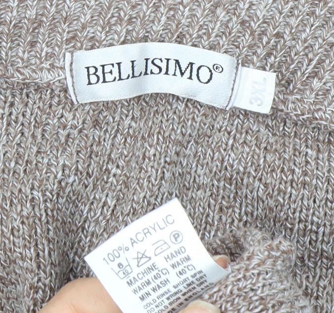 Bellisimo Men's Beige Full Zip Jumper 3XL