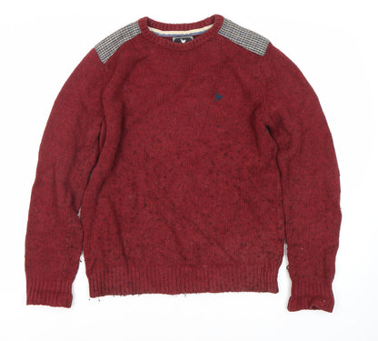 John Partridge Men's Red Knit Pullover Jumper M