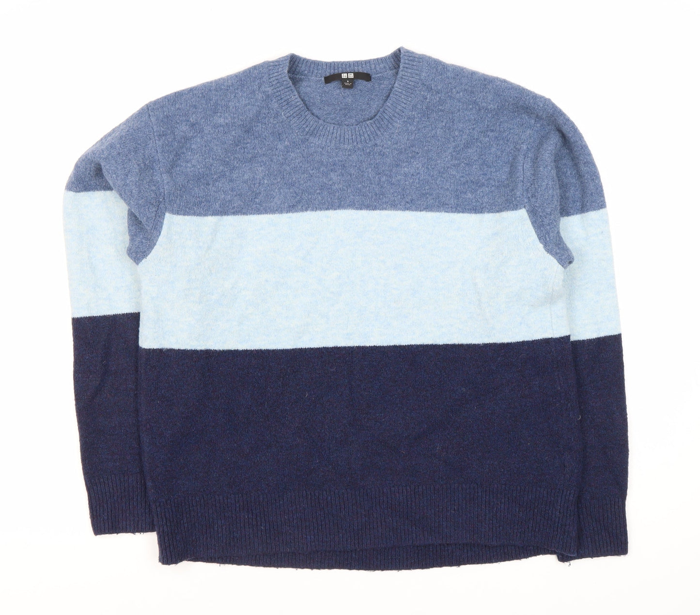 Uniqlo Men's Blue Striped Pullover Jumper S