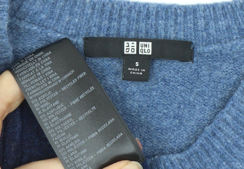 Uniqlo Men's Blue Striped Pullover Jumper S