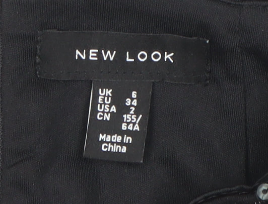 New Look Women's Black Sequin Skirt Size 6