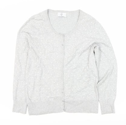 Womens UK Size M C&A Grey Cardigan Jumper