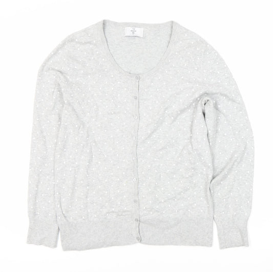 C&A Women's Grey Polka Dot Cardigan M