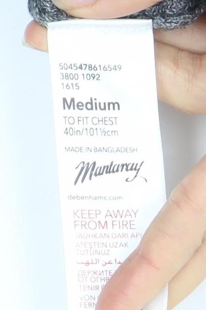 Matalan Men's Grey Medium Crew Neck Pullover Jumper