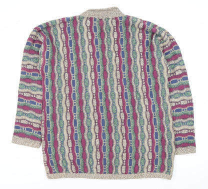 Fairway Outfitters Multicoloured Geometric Knit Jumper L