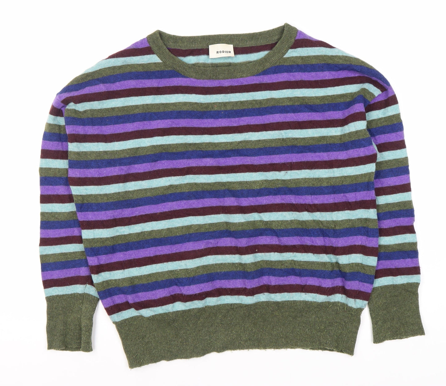 Rodier Women's Multicoloured Wool Pullover Jumper