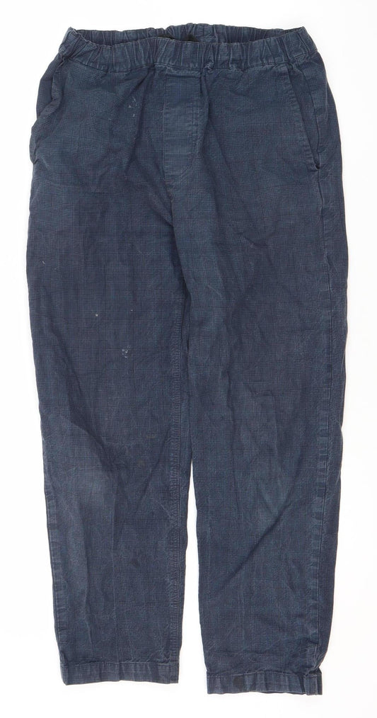 iets frans Men's Blue Check Jogger Trousers, 28W 32L