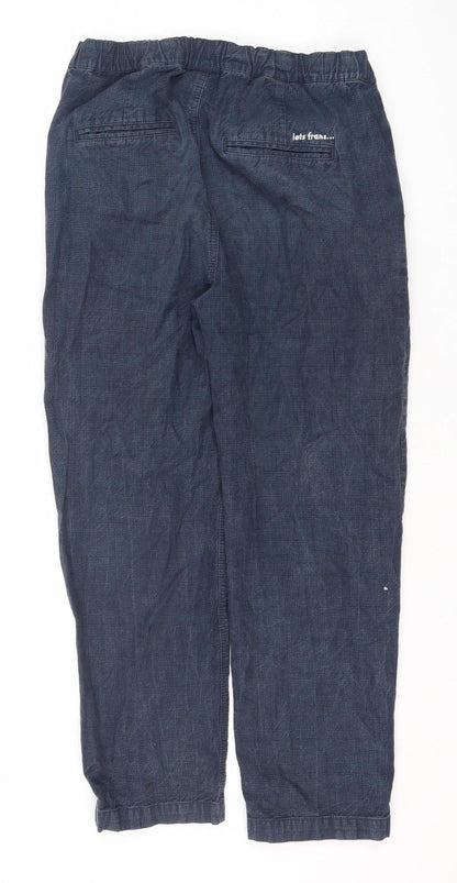 iets frans Men's Blue Check Jogger Trousers, 28W 32L