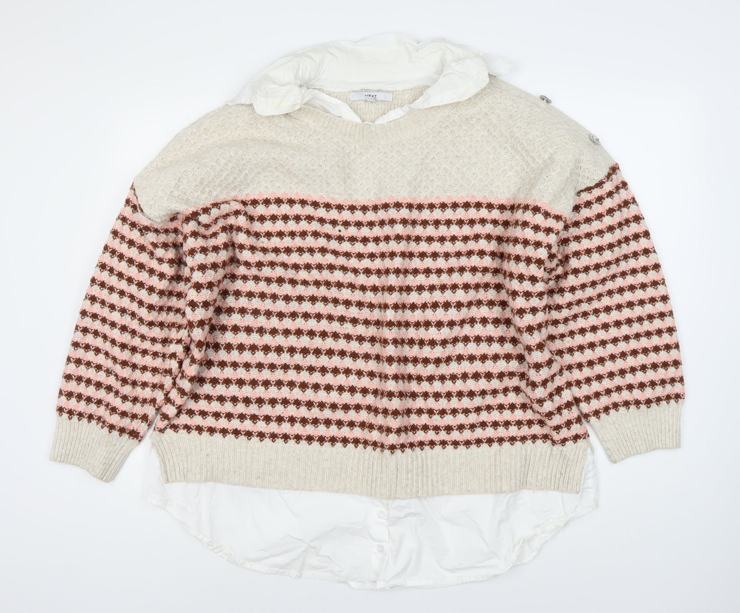 Womens UK Size XL NEXT Beige Pullover Jumper