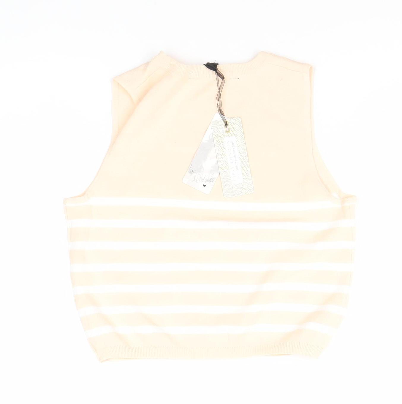 Womens UK Size L Lipsy London Beige Basic Tank