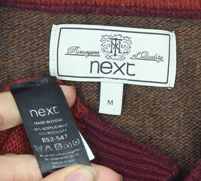 Next Men's Multicoloured Medium Pullover Jumper, Acrylic Wool Blend