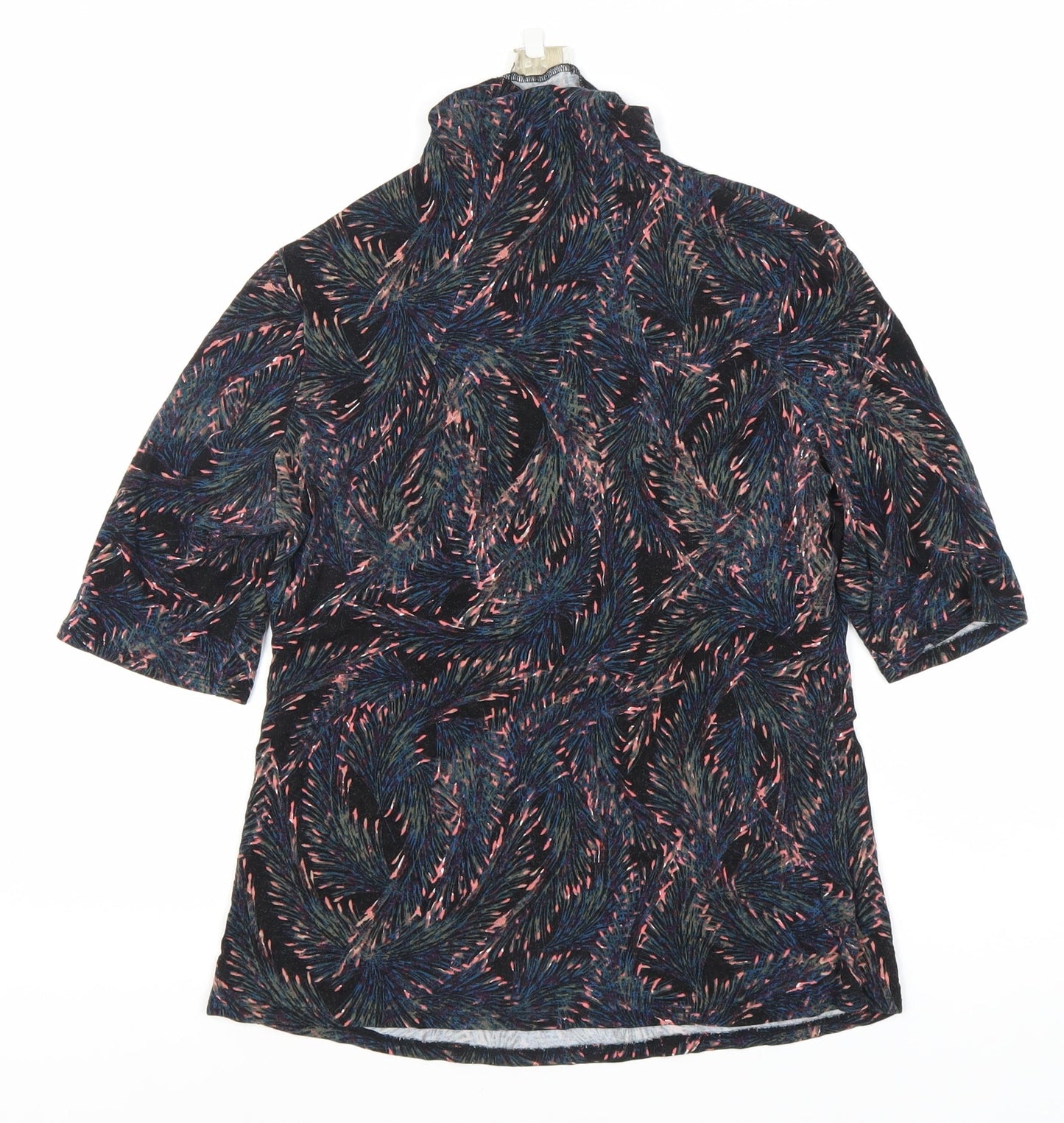 Womens UK Size 12 Apricot Multicoloured Basic Blouse