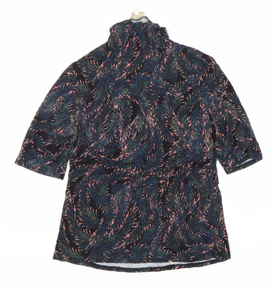 Womens UK Size 12 Apricot Multicoloured Basic Blouse