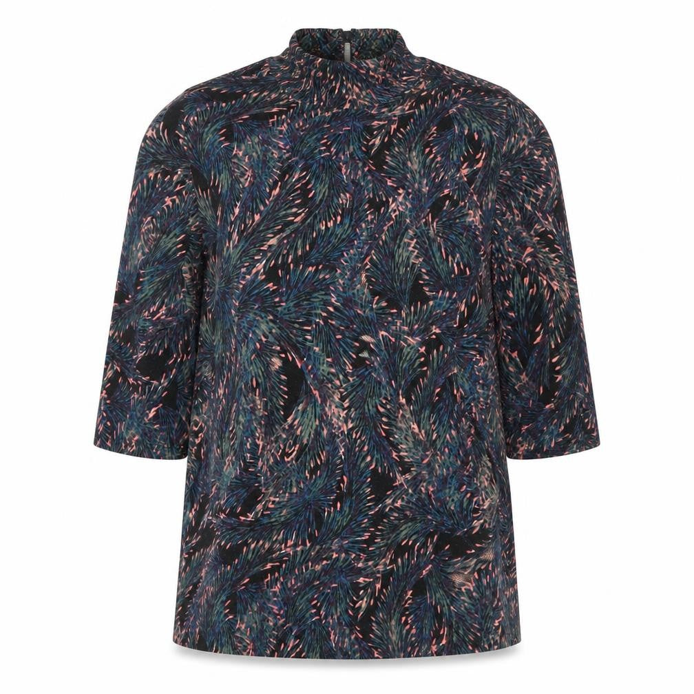 Womens UK Size 12 Apricot Multicoloured Basic Blouse