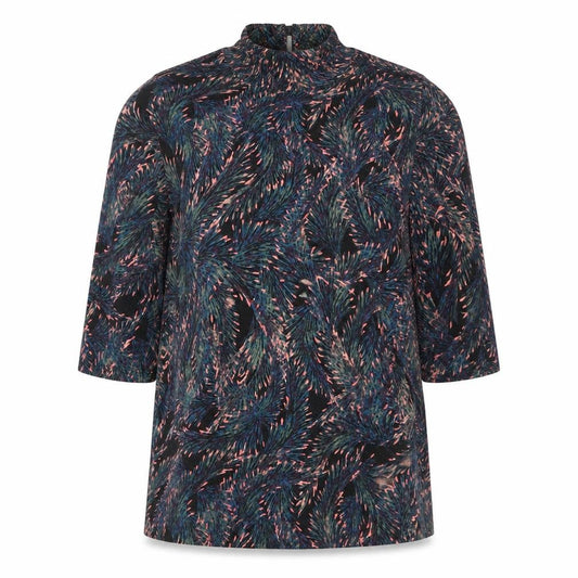 Womens UK Size 12 Apricot Multicoloured Basic Blouse