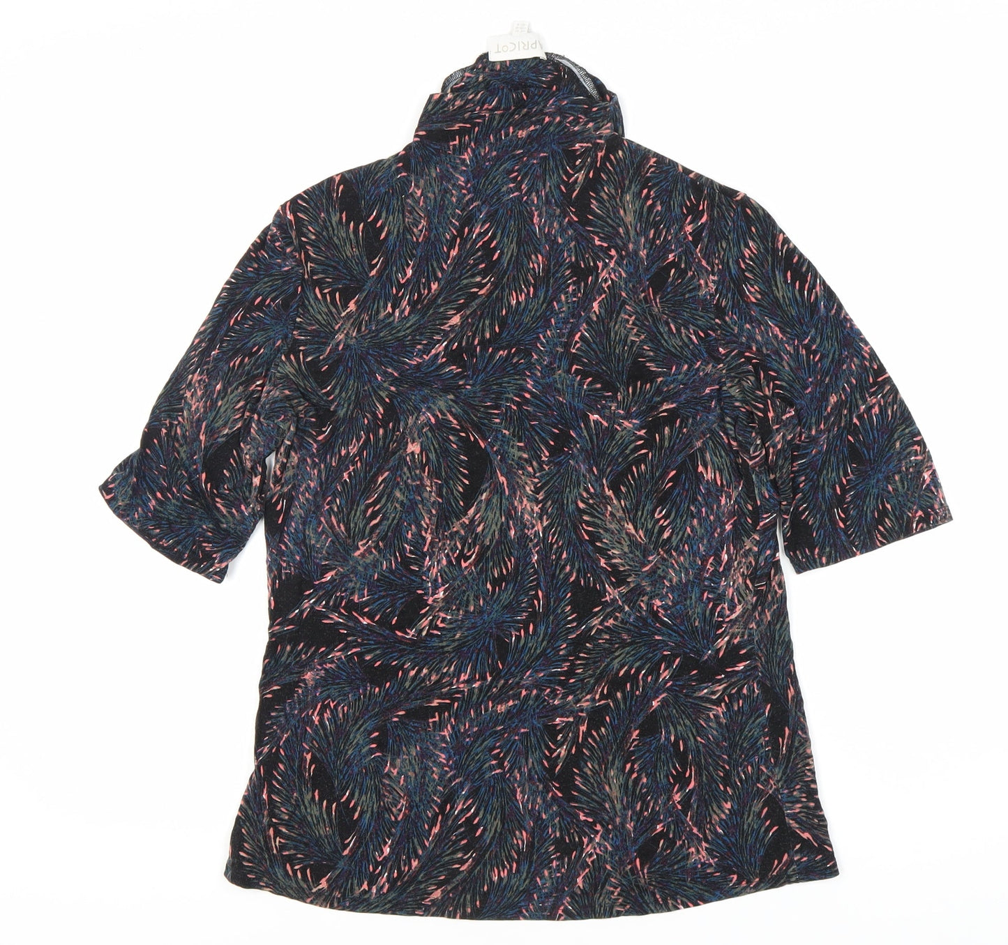 Womens UK Size 12 Apricot Multicoloured Basic Blouse