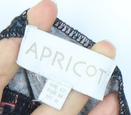 Womens UK Size 12 Apricot Multicoloured Basic Blouse