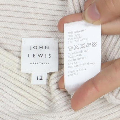 Womens UK Size 12 John Lewis Ivory Pullover Jumper