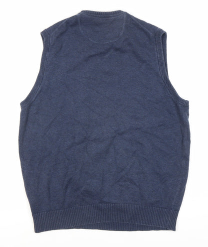 Wolsey Men's Blue Vest M Cotton Sleeveless Jumper