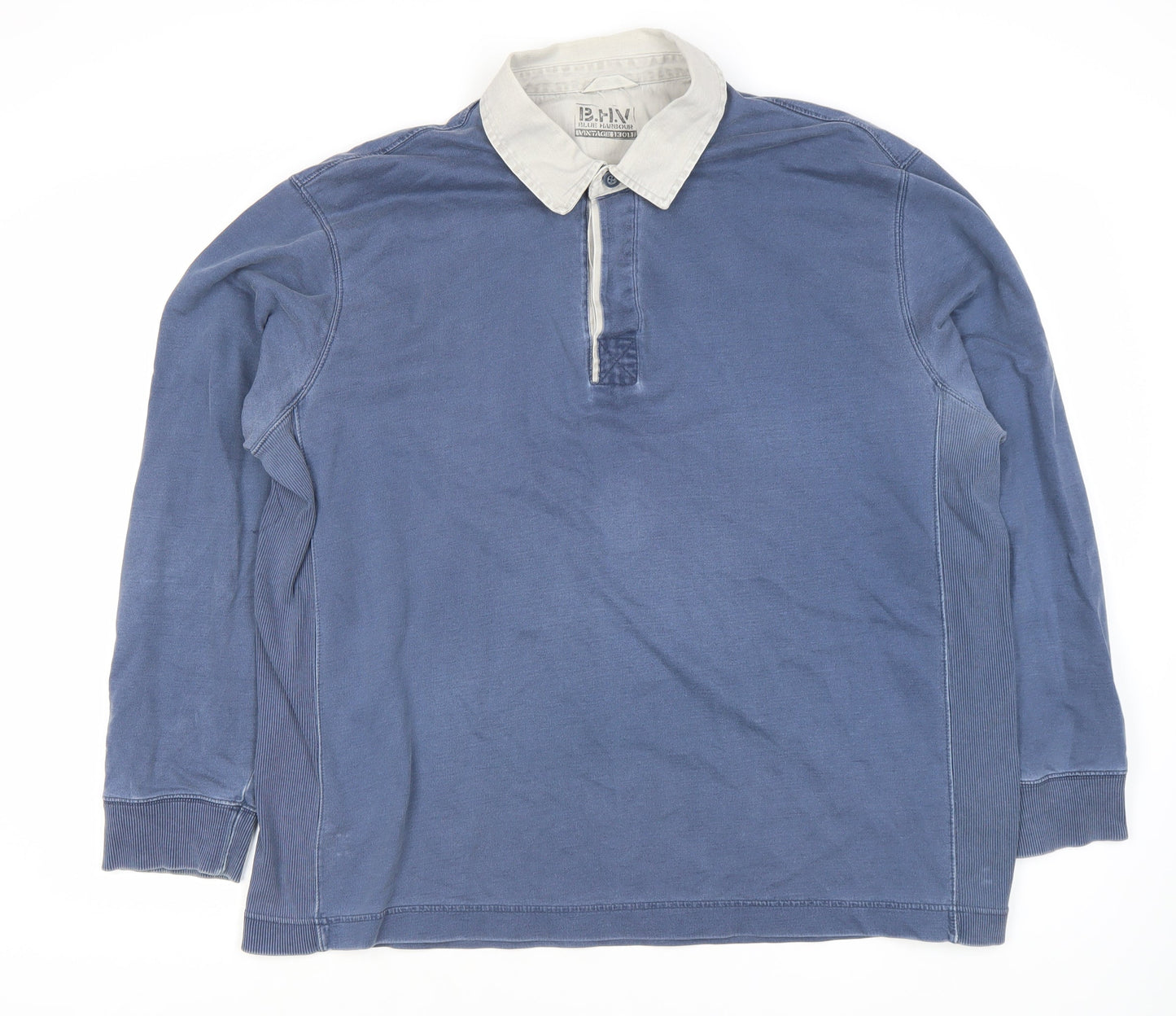 Marks and Spencer Men's Blue XL Long Sleeve Polo