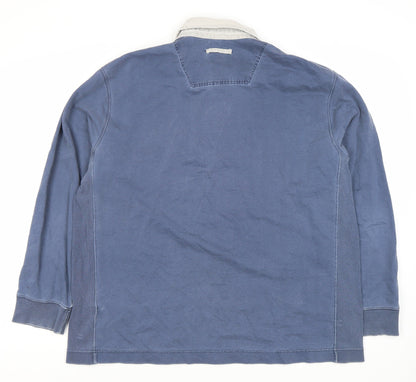 Marks and Spencer Men's Blue XL Long Sleeve Polo