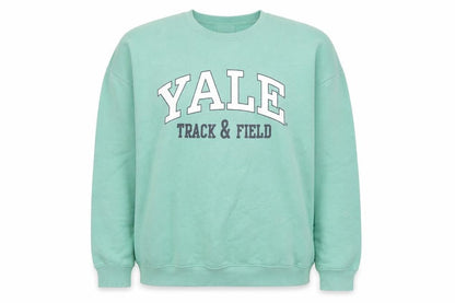 Front view of Yale University XL Green unisex college sweatshirt