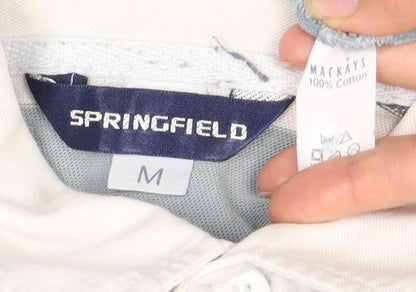 Springfield Men's Multicoloured Striped Cotton Polo, M