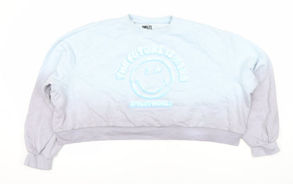 Marks and Spencer Girls Blue Smiley World Sweatshirt 13-14 Years
