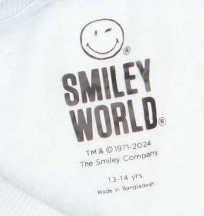Marks and Spencer Girls Blue Smiley World Sweatshirt 13-14 Years