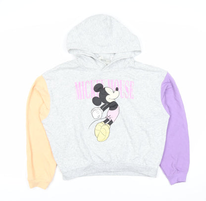 H&M Girls Multicoloured Mickey Mouse Pullover Hoodie 10-12 Years