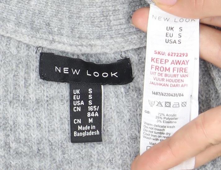 Womens UK Size S New Look Grey Cardigan Jumper