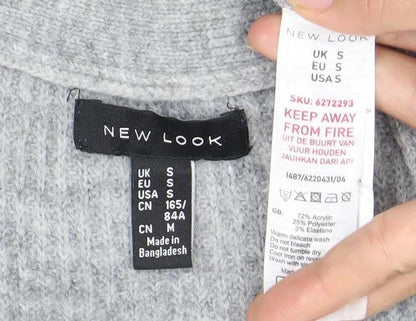 Womens UK Size S New Look Grey Cardigan Jumper