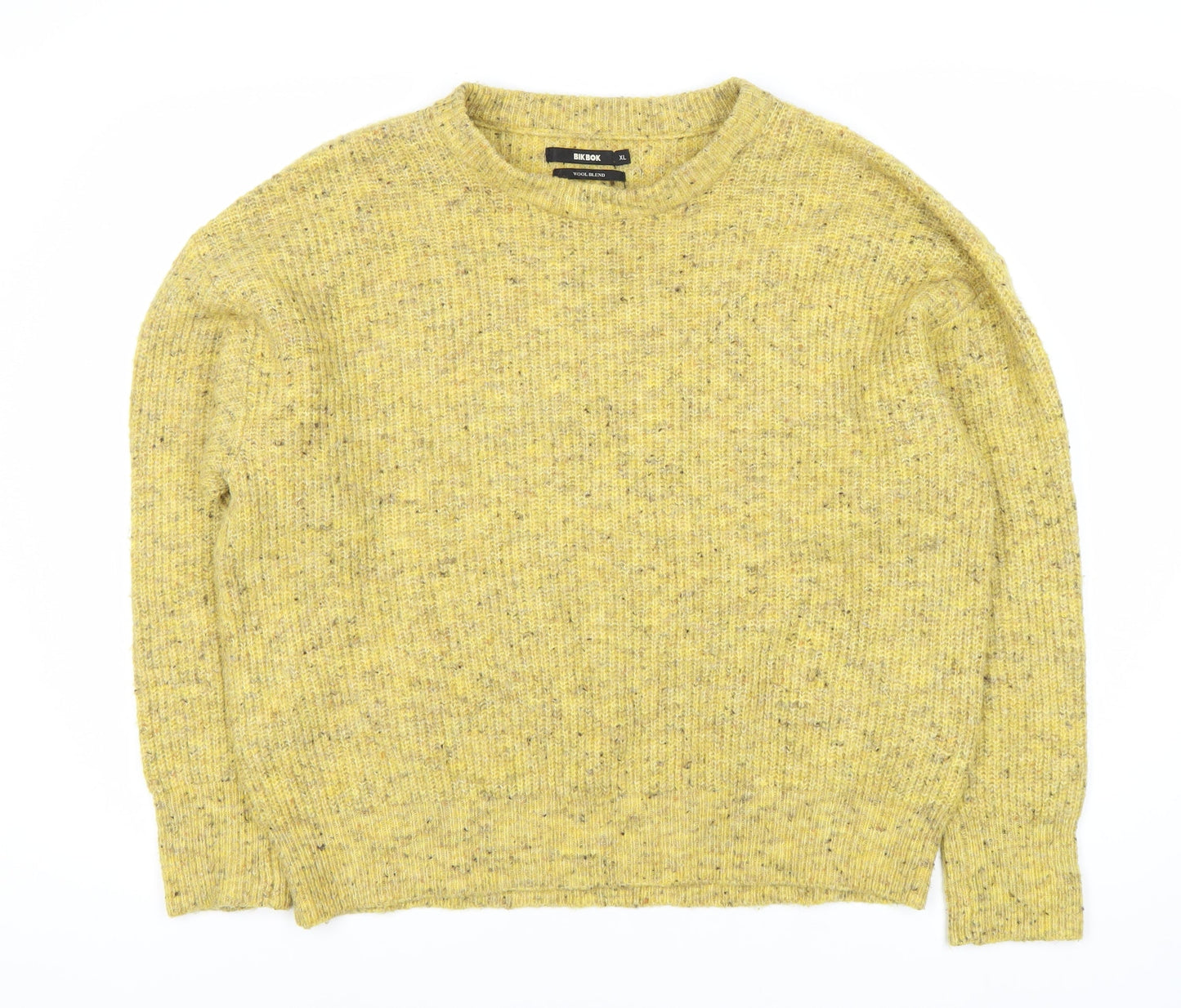 Bik Bok Women's Yellow Wool Blend XL Pullover