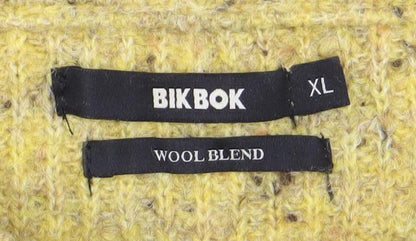 Bik Bok Women's Yellow Wool Blend XL Pullover