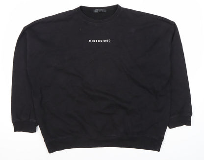 Missguided Women's Black Pullover Sweatshirt Size 6