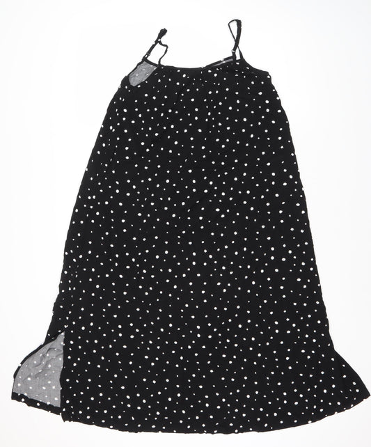 Marks and Spencer Women's Black Polka Dot Dress Size 8